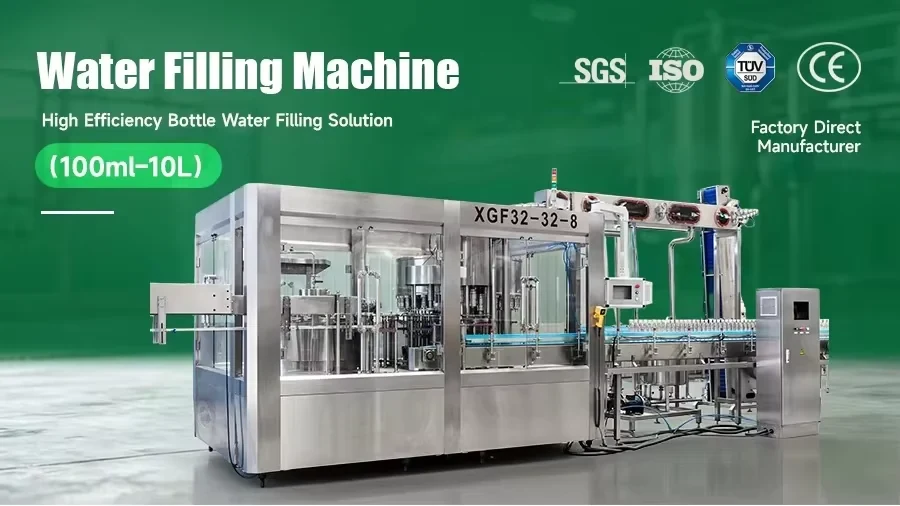 Internal view of the 6000BPH 自动水灌装机 rinsing filling and capping monoblock